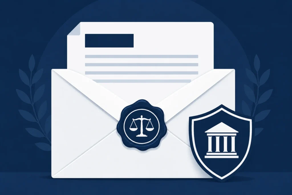 Illustration of a formal cease and desist letter used to stop intellectual property rights violations and demand removal of stolen creative work