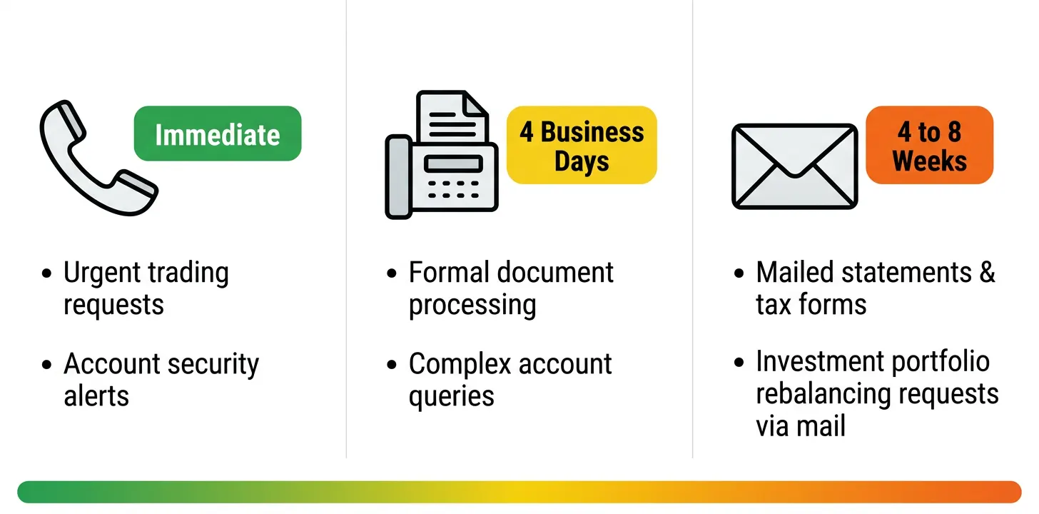 Diagram comparing three EIN application methods for foreign nationals showing phone gives immediate results, fax takes 4 business days, and mail takes 4 to 8 weeks