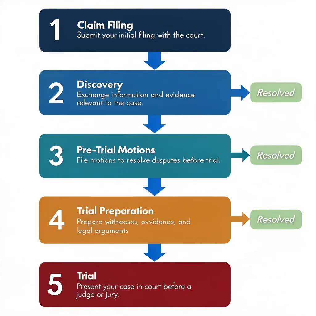 Flowchart showing five steps to report intellectual
property violations including documenting evidence,
contacting the infringer, and filing a DMCA takedown
