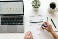 Featured image for a guide on Net 15 payment terms showing a professional invoice marked paid on a clean desk with a laptop.