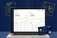 Flat illustration of a freelancer's organized business banking dashboard showing separate checking and savings accounts for freelance income management US Bank Business Accounts