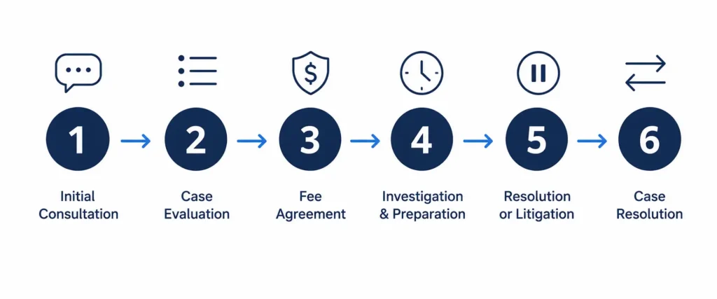 Six step process diagram showing how to add a force
majeure clause to a freelance contract covering plain
language event list payment protection notification
deadline and mutual terms