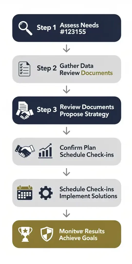 Flowchart showing the 9-step process for getting a freelancer mortgage including checking credit reports, organizing tax returns, finding a specialist broker, and reaching closing day