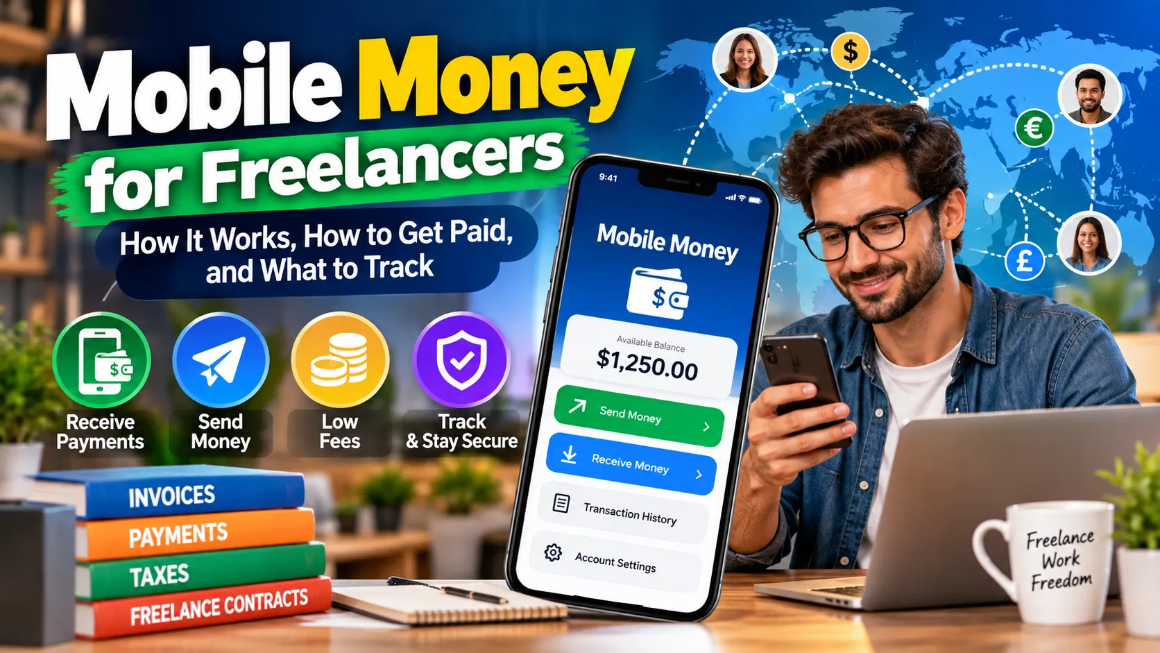 Mobile money for freelancers for receiving and tracking client payments